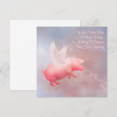Flying Pig wächst Mitteilungskarte (Vorne/Hinten)