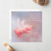 Flying Pig wächst Mitteilungskarte (Vorderseite/Rückseite Beispiel)