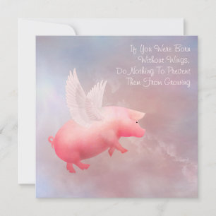 Flying Pig wächst Mitteilungskarte