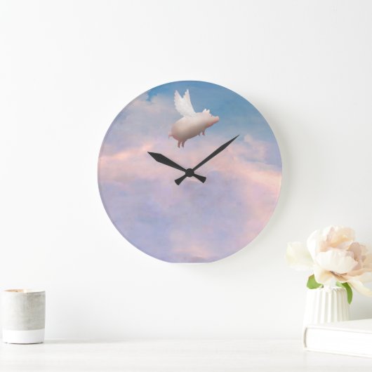flying pig wall clock große wanduhr (Zuhause)