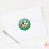 Flying Pig Weihnachts-Klassik-Round-Sticker Runder Aufkleber (Umschlag)