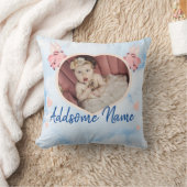 Flying Pig Wing Baby Foto Herz Kissen (Decke)