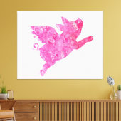 Flying Pig Wrapped Canvas Art Leinwanddruck (Insitu (Wohnzimmer))