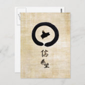 Flying Pig Zen Art - Hope & Faith in Chinese Postkarte (Vorne/Hinten)