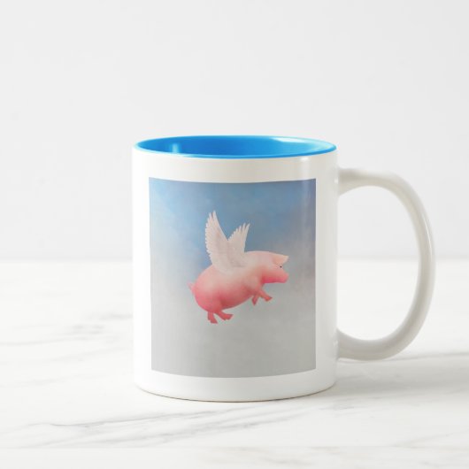 Flying Pig Zweifarbige Tasse (Rechts)