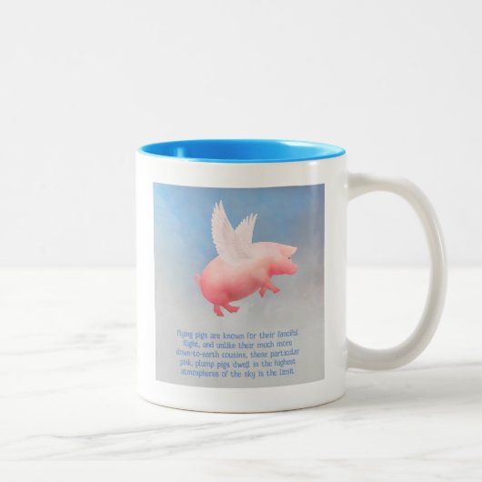 Flying Pig Zweifarbige Tasse (Rechts)