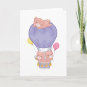 Flying Piggies in Hot Air Balloon Karte (Vorderseite)
