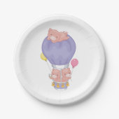 Flying Piggies in Hot Air Balloon Pappteller (Vorderseite)