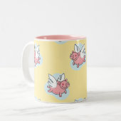 Flying Pigs for Chinese New Year birthday 2TM Zweifarbige Tasse (Vorderseite Links)