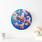 Flying Pigs Wall Clock Große Wanduhr (Zuhause)