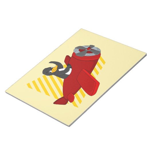 Flying Pinguin Cartoon Notizblock (angewinkelt)