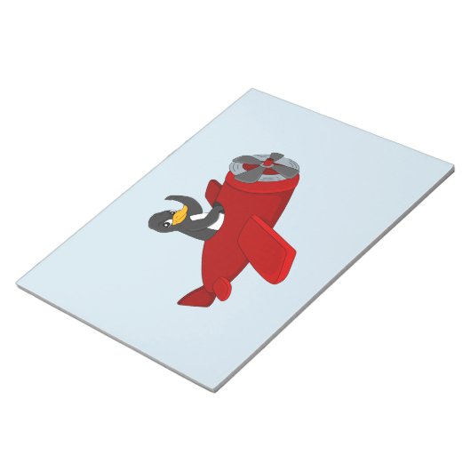 Flying Pinguin Cartoon Notizblock (angewinkelt)