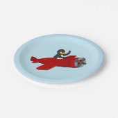 Flying Pinguin-Cartoon-Papier-Teller Pappteller (Schrägansicht)