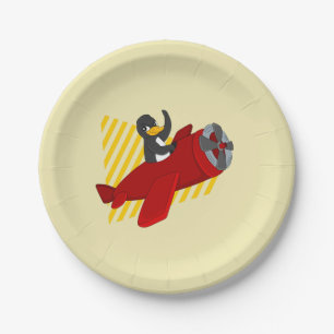 Flying Pinguin-Cartoon-Papier-Teller Pappteller