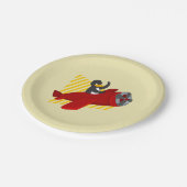 Flying Pinguin-Cartoon-Papier-Teller Pappteller (Schrägansicht)