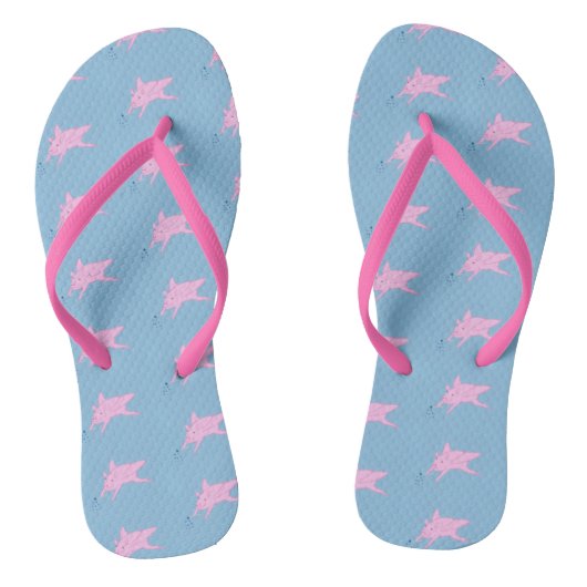 Flying Pink Pigs Sprinklen Magic Stars FlipFlops Badesandalen (Fußbett)