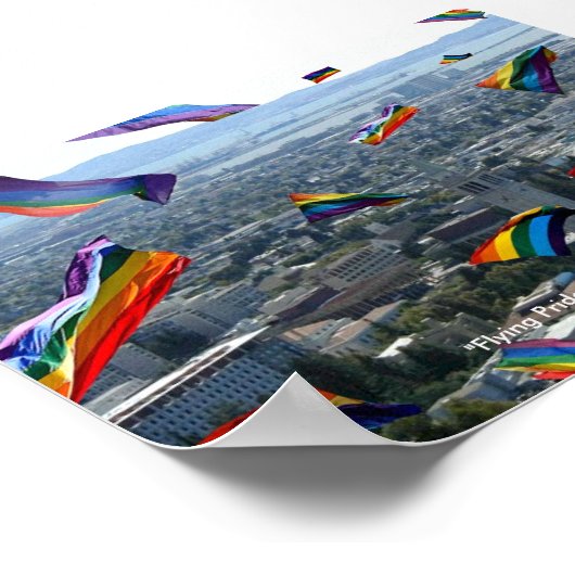 "Flying Pride Flags over Berkeley" Poster (Ecke)