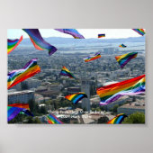 "Flying Pride Flags over Berkeley" Poster (Vorne)