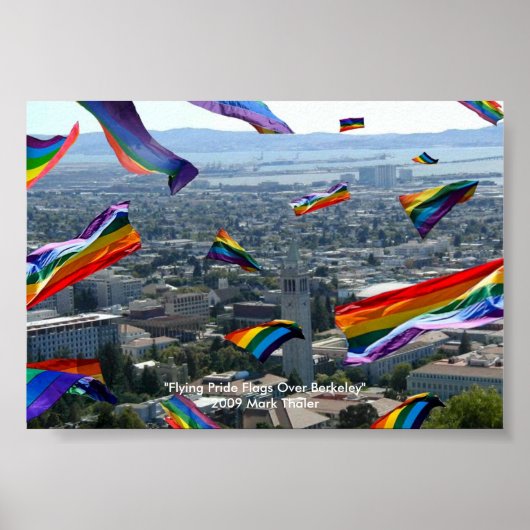 "Flying Pride Flags over Berkeley" Poster (Vorne)