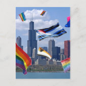 Flying Pride über Chicago Postkarte (Vorderseite)