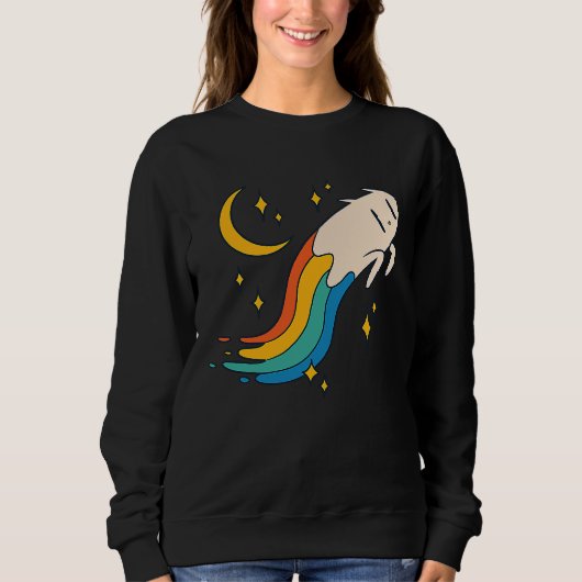 Flying Rainbow Cat Meme Cat Emo Soft Grunge EGirl Sweatshirt (Vorderseite)