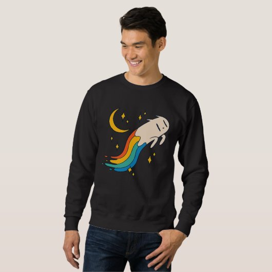 Flying Rainbow Cat Meme Cat Emo Soft Grunge EGirl Sweatshirt (Vorne ganz)