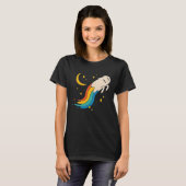 Flying Rainbow Cat Meme Cat Emo Soft Grunge EGirl T-Shirt (Vorne ganz)