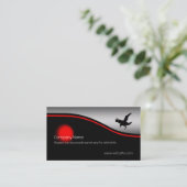 Flying Raven Bird, roter Fleck, metallischer Effek Visitenkarte (Stehend Vorderseite)
