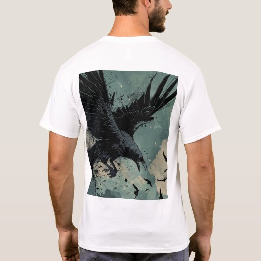 Flying Raven Comic Style T - Shirt (Rückseite)