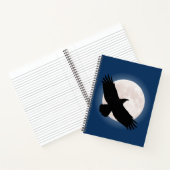 Flying raven mit dem Mond dahinter Notizblock (Innenseite)