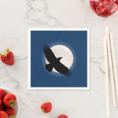 Flying raven mit dem Mond dahinter Serviette (Beispiel)