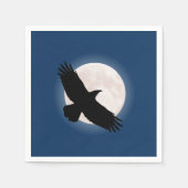 Flying raven mit dem Mond dahinter Serviette (Vorderseite)