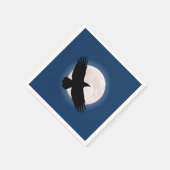 Flying raven mit dem Mond dahinter Serviette (Ecke)