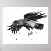 Flying Raven Painting Watercolor Poster Print (Vorne)