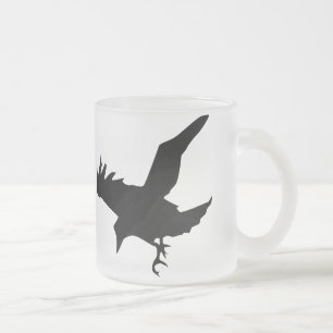 Flying Raven Silhouette Mattiert Glass Tasse