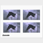 Flying Ravens, Forest & Eerie Eyes Rechteckiger Aufkleber (Blatt)