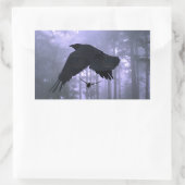 Flying Ravens, Forest & Eerie Eyes Rechteckiger Aufkleber (Tasche)