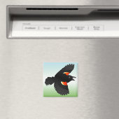 Flying Red-Flüinged Blackbird Magnet (In Situ (Geschirrspüler))