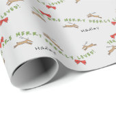 FLYING REINDEER CHRISTMAS GESCHENKPAPIER (Rolleneckpunkt)