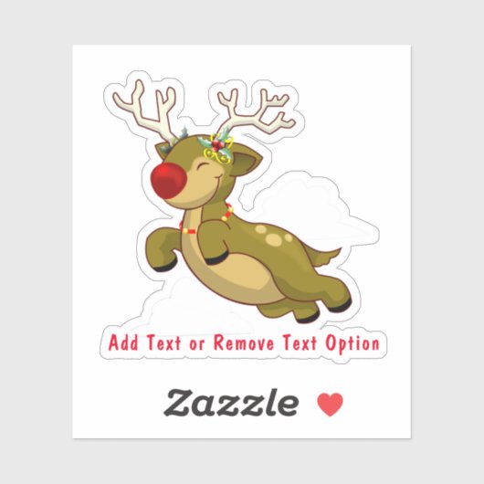 Flying Rentier Weihnachten Aufkleber (Blatt)