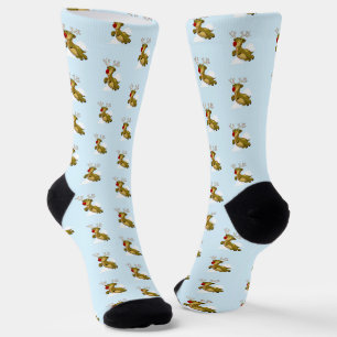 Flying Rentier Weihnachten Socken