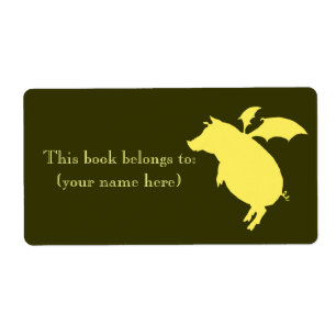 Flying Retro-Piggie-Buchzeichen, quadratisch