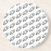 Flying Rocket Sketch-Muster Getränkeuntersetzer (Vorne)