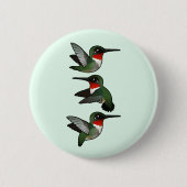 Flying Ruby-throated Hummingbird Button (Vorderseite)