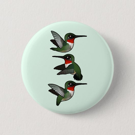 Flying Ruby-throated Hummingbird Button (Vorderseite)