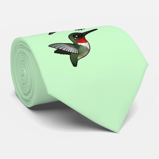 Flying Ruby-throated Hummingbird Krawatte (Gerollt)