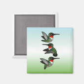 Flying Ruby-throated Hummingbird Magnet (Vorderseite/Rückseite)