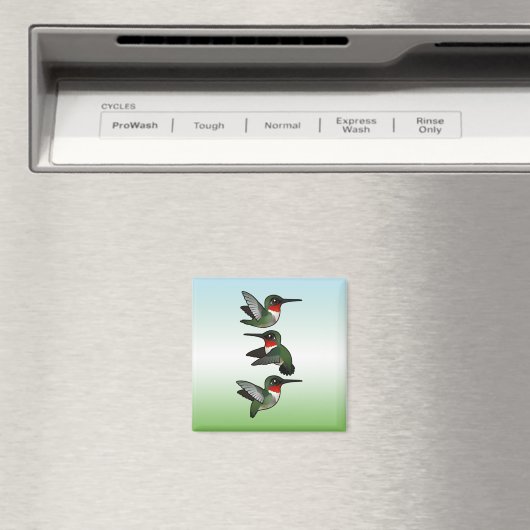 Flying Ruby-throated Hummingbird Magnet (In Situ (Geschirrspüler))