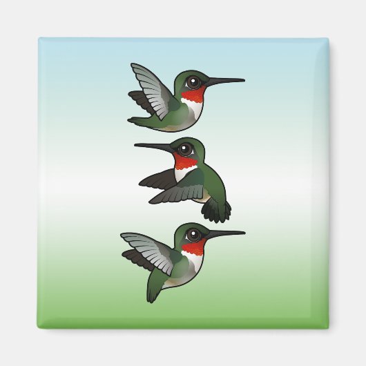 Flying Ruby-throated Hummingbird Magnet (Vorne)