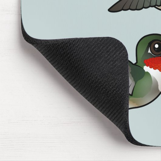 Flying Ruby-throated Hummingbird Mousepad (Ecke)